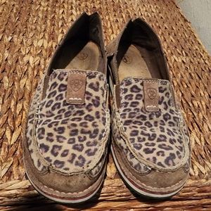 Ariat Leather Leopard Slip On Shoes